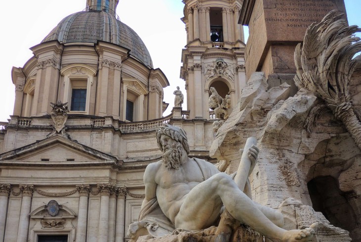 Bernini's Fountain of the Four Rivers in Piazza Navona